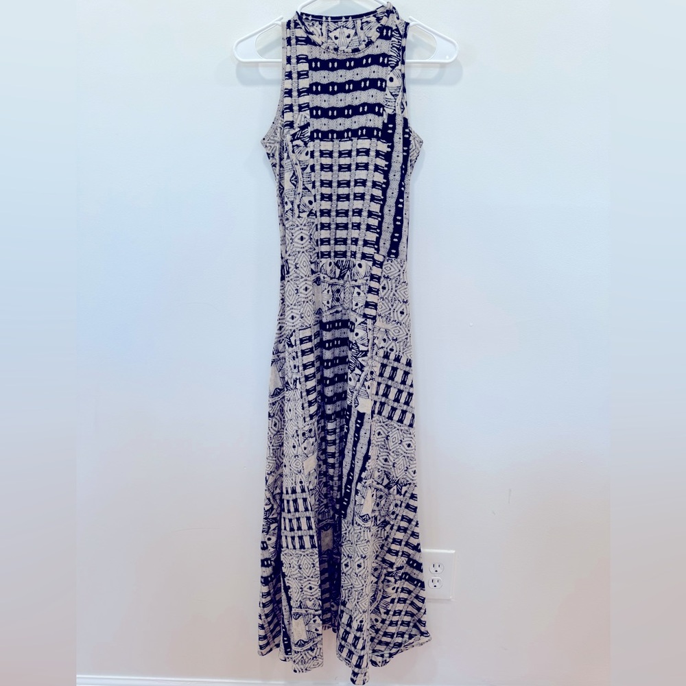 Gorgeous LRL Ralph Lauren JeansCo Maxi Southwest Boho Sleeveless Fit Flair Dress